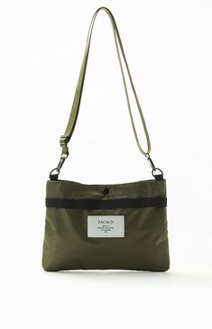 PacSun's Utility Crossbody Bag is just the right size for those afternoons out, concert trips, hiking excursions, and more! It can easily carry your necessities with its main compartment, snap button closure, adjustable strap, and sleek finish.Main compartmentAdjustable strapSnap button closurePacSun branding PacSun Mens Utility Crossbody Bag - Green Outdoor Pouch Shoulder Bag With Functional Pockets, Outdoor Activities Shoulder Bag With Functional Pockets, Green Bags With Adjustable Strap For Outdoor Activities, Green Bag With Adjustable Strap For Outdoor Activities, Green Outdoor Shoulder Bag With Pockets, Green Outdoor Bag With Adjustable Strap, Green Shoulder Bag With Pockets For Outdoor, Practical Pouch Shoulder Bag For Outdoor Activities, Crossbody Shoulder Bag With Cell Phone Pocket For Outdoor