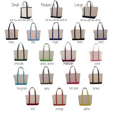 "LARGE Tote (15 colors Available) 14\" H x 25\" W x 9\" D zip closure, 1 outer pocket Quality canvas handles with a 9 inch handle drop Our most popular and biggest beach bag, the Large Boat Tote is your go to seaside tote bag. Ideal for toting a lot of stuff for you or your whole family, this bag's roomy interior is sure to make it a fast favorite among trips to the beach, park or really anywhere given It's classic design. INFORMATION WE WILL NEED AT CHECKOUT: . Tote Bag Color . Thread Color . F Monogram Teacher Gifts, Personalized Beach Tote, Monogram Beach Bag, Bridal Party Totes, Embroidered Items, Personalized Cosmetic Bags, Boat Tote, Big Tote Bags, Canvas Beach Bag