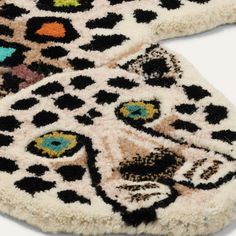 What an adorable hand-tufted rug! You will fall in love with this new whimsical take on the animal hide look, and can put this multi-colored white leopard in your powder room, bedroom, or any room of your house! Couch Makeover, Leopard Rug, French Family, Animal Rug, Animal Hide, Tufted Rugs, Kid's Bedroom, Sheepskin Rug, Hand Tufted Rugs