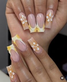 French Acrylic Nails, Square Acrylic Nails, Floral Nails, Short Acrylic Nails, Best Acrylic Nails