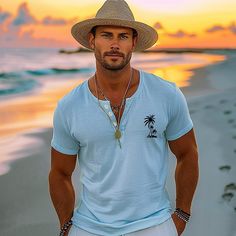 Season:Summer; Fabric:100% Cotton; Sleeve Length:Short Sleeve; Look After Me:Wet and Dry Cleaning,Washable; Gender:Men's; Style:Fashion,Casual,Classic; Elasticity:Micro-elastic; Tops Type:Tee Top,Henley Shirt,T shirt Tee; Occasion:Beach,Going out,Street,Vacation; Age Group:Adults; Fit Type:Regular Fit; Pattern:Coconut Tree; Design:Print; Neckline:Henley; Brand:Ador; Listing Date:03/15/2024; Bust:; Length: Henley Shirt Men, Mens Henley, Henley Shirt, Coconut Tree, Classic Casual, Tree Design, Vacation Beach, Shirt Short Sleeve, Graphic Shirt