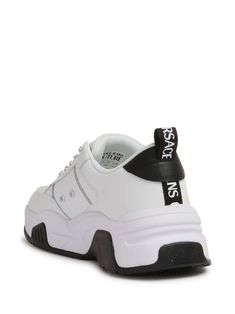 Find VERSACE Stargaze Sneakers on Editorialist. white/black front lace-up fastening pull-tab at the heel logo print to the side logo patch at the tongue round toe chunky rubber sole Modern Lace-up Platform Sneakers With Logo, White Lace-up Skate Shoes With Logo, White Chunky Sneakers With Logo For Streetwear, White Low-top Chunky Sneakers With Logo, White Chunky Sneakers With Logo And Round Toe, White Leather Chunky Sneakers With Logo, White Chunky Sneakers For Sports With Logo, Streetwear Lace-up Skate Shoes With Logo, White High-top Chunky Sneakers With Logo