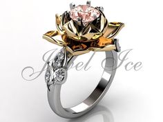 a rose shaped diamond ring set in 18k gold