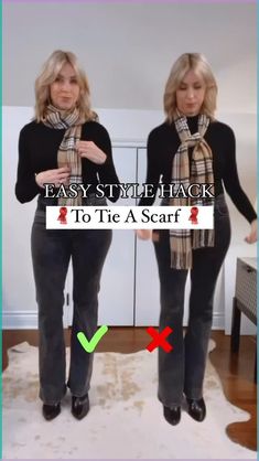 ✨ Easy style hack to tie a scarf! 🧣 Comment SCARF to shop my favorite and super soft Burberry inspired scarf from Amazon. ✨ This fashion hack is such an easy way to tie the perfect fall scarf! Here’s what to do… 🧣 Create a short end and a long end of the scarf. Take the long end under the short end and wrap it around. Push the scarf through the opening you created. Adjust and enjoy! 📣 Make sure to follow along for more style tips and tricks! 🛍️Ways to shop my outfit ⤵️ 1️⃣ Comment SCARF... Large Scarf Tying, Small Scarf Tying, Scarf Tying Tutorial, Infinity Scarf Tutorial, Cute Professional Outfits, Fall Scarf, Short Scarves, Style Tips And Tricks