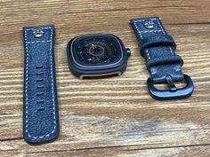 Free Shipping! Leather watch band, leather watch strap, Waxed leather, vintage, blue leather strap that made by Hong Kong Artisan. We provide variety replacement leather watch band for all luxury watch model. FREE SHIPPING WORLDWIDE. Watch Strap Size Size S - (Short part/Long part) - 70mm/110mm (It fits for wrist size between 141mm - 178mm) Size M - (Short part/Long part) - 70mm/125mm (It fits for wrist size between 156mm - 191mm) Size L - (Short part/Long part) - 70mm/140mm (It fits for wrist s Leather Watch With Skeleton Dial As Gift, Leather Watch Accessories With Skeleton Dial As Gift, Leather Skeleton Dial Watch Accessories As Gift, Vintage Black Watch Accessories With Leather Strap, Vintage Black Watch Accessories, Vintage Black Watch With Leather Strap, Black Watch Band With Rectangular Dial Gift, Valentines Day Gift Ideas, Leather Engraving