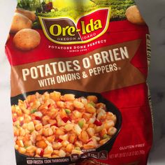 a bag of potato o'bren with onions and peppers