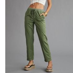 New With Tags. A Comfy Casual Cotton Pants With Pull On Styling, Elasticized Waist, Pockets Front And Back And Rolled Cuffed Leg Hems. Pull On Styling; Adjustable Drawstring. Fabric Is Cotton. Green Cargo Pants For Loungewear, Cotton Casual Pants, Cotton Pants, Comfy Casual, Pant Jumpsuit, Pants For Women, Velvet, Tags, Pants