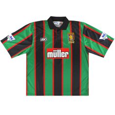 a green and black striped shirt with the word mullifer on it's chest