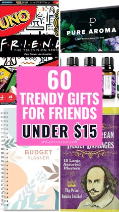 60 trendy gifts for friends under $15. Blog post on myeasycollege.com Gifts For Best Friends Girl, Cheap Gift Ideas For Friends, Inexpensive Christmas Gifts For Friends, Ideas For Friends Birthday, Gift Ideas For Friends Birthday, Sentimental Gifts For Best Friend, Best Friends Christmas, Budget Friendly Christmas Gifts, Trendy Christmas Gifts