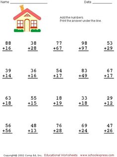 the worksheet for addition to subtract numbers and place value in this worksheet