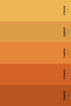 an orange and yellow color scheme with different shades