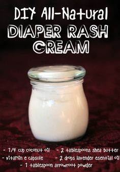 a jar filled with cream sitting on top of a table