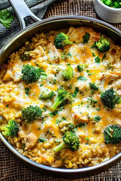 a casserole dish with broccoli and cheese