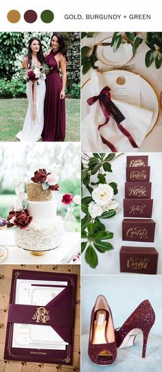 a collage of photos with different wedding colors and names on the bottom right hand corner