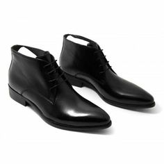 Latest Chukka Style Mens Black Lace Up Shoes,Mens Black Leather Decent Chukka Lace Up Round Toe Boot on Storenvy Leather Shoe Laces, Black Lace Up Shoes, Quality Leather Boots, Custom Design Shoes, Handmade Leather Shoes, Rounded Toe Boots, Mens Black Leather, Only Shoes, Formal Shoes