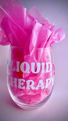 Everyone needs a little bit of therapy but we all have our different ways of receiving it. If you use wine or coffee as a therapy then this would be a perfect glass for you.  Hand wash only Instructions for care will be put in box with wine glass. Liquid Therapy Tumbler, Liquid Therapy, Talk To Someone, Drinking Wine, Wine Cup, Wine Cups, Custom Vinyl, Wine Drinks, Wine Glasses