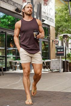 Hawaii Fits, Sandals Outfit Summer, Muscle Boy, Mens Summer Outfits, Rainbow Sandals, Americana Fashion, Wallpaper Vintage, Men Fashion Casual Outfits