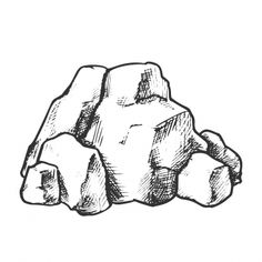 an ink drawing of a rock on a white background royalty free stock photo, images and illustrations