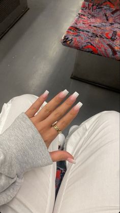 Europe Nails, Faded Nails, Evil Eye Nails, White Acrylic Nails, Basic Nails, French Tip Acrylic Nails, Acrylic Nails Coffin Short, Pink Acrylic Nails