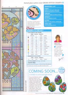 the cross stitch pattern is shown with instructions for how to sew and crochet