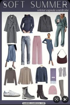 Summer Colour Analysis Outfits, Cool Muted Capsule Wardrobe, Muted Summer Capsule Wardrobe, Soft Summer Pantone, Soft Summer Color Combos, Soft Summer Office Wardrobe, Soft Summer Interior, Soft Summer Fall Capsule Wardrobe, Soft Summer Color Analysis Outfits