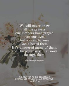 a vase filled with flowers sitting on top of a table next to a quote that reads, we will never know our all the prayer