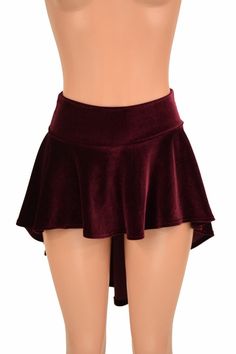 "This item is made to order, please read all the way through the listing before purchasing! This super soft skirt is made of stretchy burgundy velvet. Flirty and twirly, with lots flouncy bouncy movement! Skirt measures 10\" in front and 22\" in back. Womens Sizing (See below for instructions on where measurements should be taken) XXS: Bust 29\"-30\" / Waist 22\"-23\" / Hips 30\"-32\" Extra Small: Bust 31\"-32\" / Waist 24\"-25\" / Hips 33\"-35\" Small: Bust 33\"-34\" / Waist 26\"-28\" / Hips 36 Fitted Burgundy Mini Skirt For Party, Burgundy Fitted Mini Skirt For Party, Party Burgundy Skirt, Fitted Burgundy Mini Skirt, Fitted Burgundy Lined Mini Skirt, Fitted Lined Burgundy Mini Skirt, Fitted Burgundy Flared Skirt, Fitted Velvet Mini Skirt, Festival Skirt