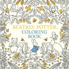 a coloring book with animals and flowers in the background, including an image of peter rabbit