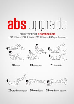 an exercise poster showing how to use the abs upgrade for chest workouts