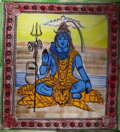 a painting on the wall of a temple in india depicting an avatar of lord ganesh