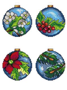 Christmas Ornaments 116CS Counted Cross-Stitch Kit - Wizardi Stitched Christmas Ornaments, Colors Chart, Creation Art, Cross Stitch Christmas, Cross Stitch Christmas Ornaments, Red Ornaments, Beaded Christmas Ornaments, Christmas Ornament Pattern, Christmas Tree Baubles