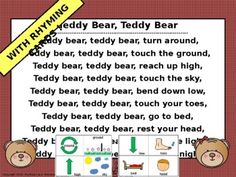 a teddy bear poem with words and pictures