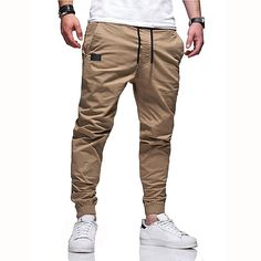 Season:Spring  Summer; Fabric:50% Cotton; Gender:Men's; Style:Sports,Casual,Stylish; Elasticity:Micro-elastic; Occasion:Streetwear,Outdoor,Casual,Daily,Holiday; Fit Type:Regular Fit; Function:Comfort,Breathable; Waistline:Mid Waist; Pattern:Patchwork; Design:Elastic Waist,Drawstring,Pocket; Pants Type:Jogger Pants,Casual Pants,Trousers; Fly Type:Elasticity,Drawstring; Front page:FF; Listing Date:03/16/2023; Production mode:External procurement; Hips:; Length:; Waist: Sports Fashion Men, Carrot Pants, Mid Waist Pants, Jogger Pants Casual, Casual Joggers, Men Pants, Cooler Look, Mini Robes, Mens Cargo