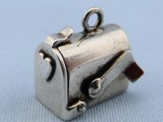 Vintage Movable Mailbox Sterling Silver 925 Charm Vintage Silver Charms, Silver Earrings Outfit, Sterling Silver Promise Rings, Vintage Charm Bracelet, Metal Clay Jewelry, Jewelry Bracelets Silver, Locket Charms, Silver Box, Gold Charm