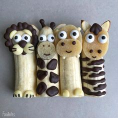 some very cute looking treats made to look like animals