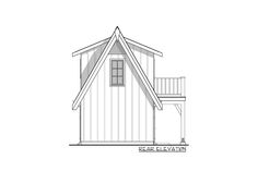 a drawing of the rear elevation of a cabin