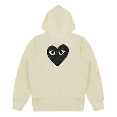 (WMNS) COMME des GARCONS PLAY Zip Hoodie Big Black Heart 'Beige' AZ-T253-051-3 Hoodie Collection, Play Comme Des Garcons, Heart Hoodie, Comme Des Garcons Play, Black Heart, Black Style, Christmas Wishlist, Dream Clothes, Comme Des Garcons