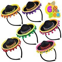 there are six hats with beads on them