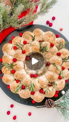 a christmas wreath bundt cake on a platter