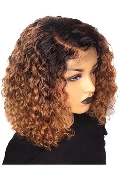 DONGKER Curly Wig,14&#34; 180% Density Small Wavy Short Human Hair for Black Women Daily Party Curly Wig, Curly Wigs, Density, Human Hair, Wigs, Human, Hair