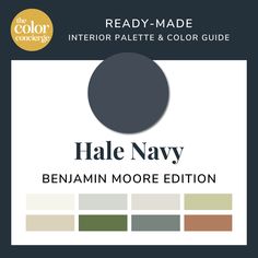 the color code for hale navy is shown in black and white with an orange circle