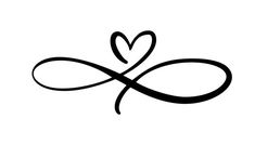 an infinite love symbol with two hearts