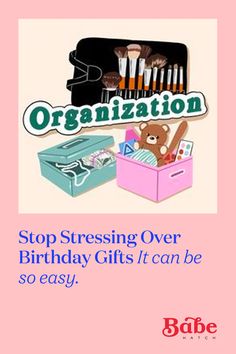 an image of a birthday card for someone's special occasion with the words, organization stop stressing over birthday gifts if you can be so easy