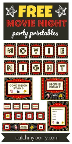 Movie Night Poster, Cinema Party