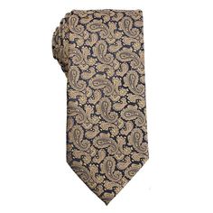 Add a touch of sophistication and timeless elegance to your wardrobe with Perry's Vintage Neckties. Crafted from exquisite vintage fabrics, each tie is a one-of-a-kind piece of art that is sure to elevate any look, from simple and classic to bold and daring. Make a statement that speaks to your style with Perry's Vintage Neckties. SPECIFICATIONS Size: One Size Size: 7.5*148*4cmCM Material: Polyester Patterned Fitted Ties For Business, Patterned Fitted Standard Tie, Fitted Patterned Standard Tie, Formal Patterned Ties With Paisley Print, Elegant Paisley Print Neckwear For Business, Formal Patterned Paisley Suit And Tie Accessories, Semi-formal Standard Tie With Paisley Print, Luxury Gold Tie For Black Tie Events, Gold Silk Tie For Formal Occasions