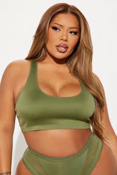 Available In Olive. Seamless Bralette Mix And Match From Weekend Vibe Collection For The Perfect Look! Scoop Neck Racerback Full Stretch Final Sale 82% Nylon 18% Elastane Imported | Weekend Vibe Seamless Bralette in Olive Green size Small by Fashion Nova Seamless Nylon Sports Bra With Scoop Neck, Green Stretch Bra With Removable Pads, Green Bra With Removable Pads, Seamless Scoop Neck Sports Bra In Nylon, Green Stretch Scoop Neck Sports Bra, Green Scoop Neck Stretch Sports Bra, Seamless Solid Color Racerback Bra, Seamless Scoop Neck Nylon Sports Bra, Scoop Neck Seamless Nylon Sports Bra