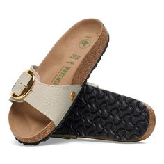 Madrid Big Buckle Rivet Logo Textile Madrid Big Buckle, Birkenstock Madrid Big Buckle, Vegan Shopping, Boys Sandals, Suede Fashion, Strap Wedge, Shearling Boots, Birkenstock Madrid, Shoe Insoles