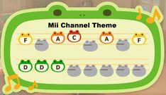 an image of a musical instrument with the words mii channel theme highlighted in green