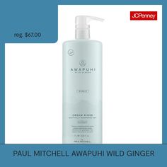 What it DoesInstantly condition hair with the moisturizing power of Awapuhi found in Paul Mitchell Awapuhi Wild Ginger Cream Rinse. This daily, color-safe conditioner instantly detangles and replenishes dry, thirsty strands for silky, healthy-looking hair. The protein-depositing formula strengthens troubled tresses with KeraTriplex keratin protein technology, helps repair every strand and protects against damage, while Awapuhi extract from Paul Mitchell's farm in Hawaii softens and adds shine.H… Condition Hair, Wild Ginger, Hair Rinse, Repair Cream, Paul Mitchell, Hair Care Products, Hair Conditioner, Keratin, Care Products