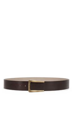 The semi-polished, natural grain of the leather is enhanced by a finish that gives the accessory a worn effect. Leather lining Belt height approx. 1.57" Modern Leather Belt With Brass Buckle, Modern Brown Belt With Brass Buckle, Classic Formal Belt With Brass Buckle, Brown Business Belt With Brass Buckle, Formal Leather Belt With Brass Buckle, Formal Bridle Leather Belt With Brass Buckle, Business Belt With Brass Buckle In Bridle Leather, Formal Leather Belts And Suspenders With Brass Buckle, Brown Belts With Rectangular Buckle For Formal Occasions